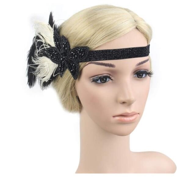 Womens Headpiece Accessories Flapper Headband 09 - Picture 3 of 3